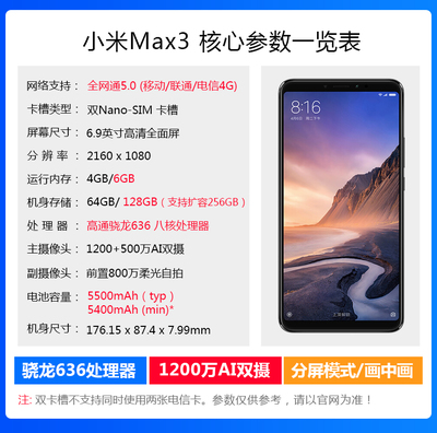 小米max3參數(shù),小米max3參數(shù)及配置