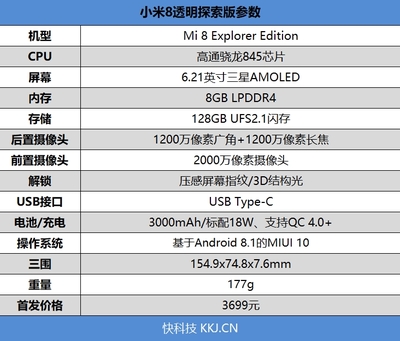 小米8參數(shù),小米8什么時候上市的