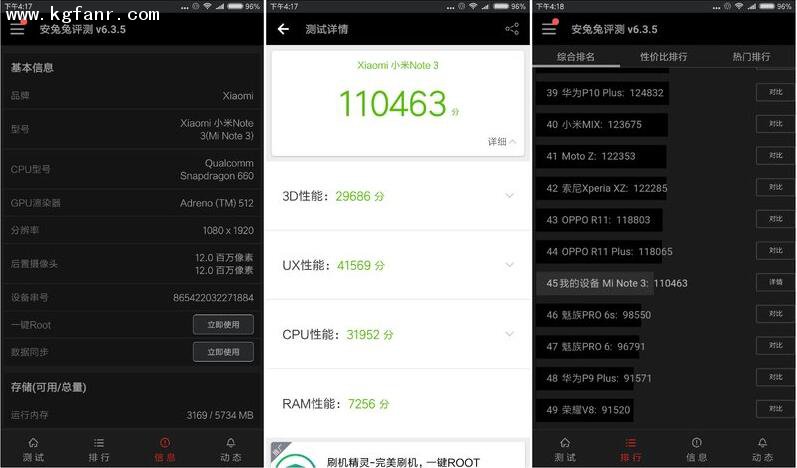 關(guān)于小米note3跑分的信息